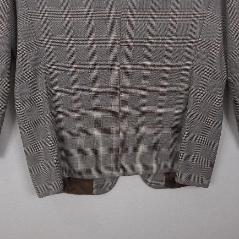 Trussini Blazer Mens 58 Gray Glen Plaid Wool Sport Coat Loro Piana Italy